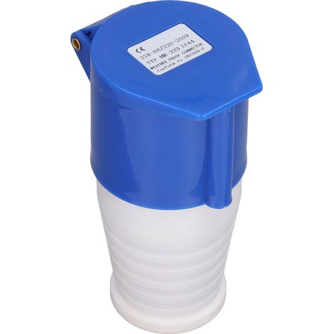 IP44 32A CEE 220-250V blauer Industriestecker, wasserdichter 3-poliger Stecker, robuster Anschluss für Baustellen und Wohnmobile. (1/5)