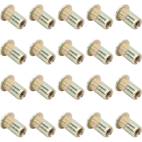 Kit de 100 pièces boulons à riveter tête plate M4, zincés, accessoires de quincaillerie (1/5)