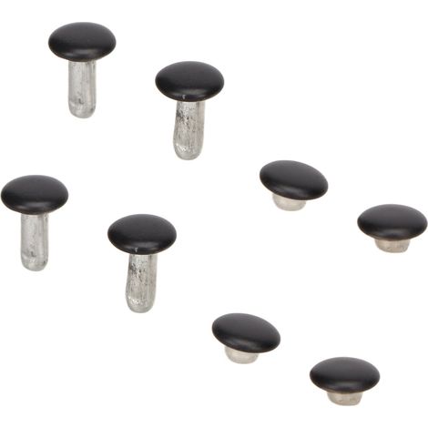 Lot de 500 rivets en cuir 6x8mm, traitement galvanisé antirouille, haute dureté en fer, double face pour chapeaux et sacs, finition noir mat (1/5)