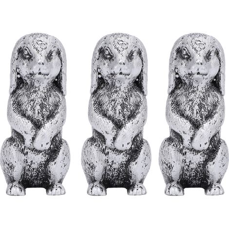 3 pcs pieds déco pot fleur résine statue lapin surélevateur plante jardin extérieur (1/5)