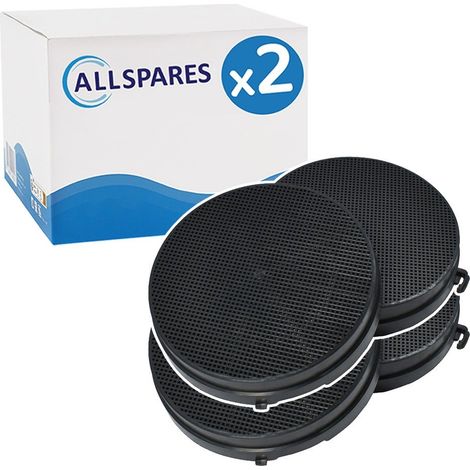AllSpares Filtro a Carbonio (2 pz.) per Cappe Aspiranti Adatte a Falmec Nr. 6 (Ø170mm)