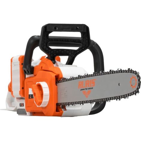 RURIS Tronçonneuse à batterie 2744e 2x20V avec 2 batteries incluses - Moteur Brushless - Guide-chaîne 40 cm - Vitesse 25 m/s (1/4)