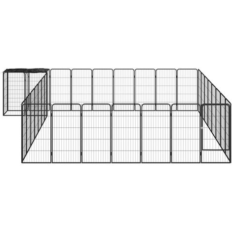 Maison Exclusive - Box Cani 34 Pannelli Nero 50x100 cm Acciaio Verniciato Polvere