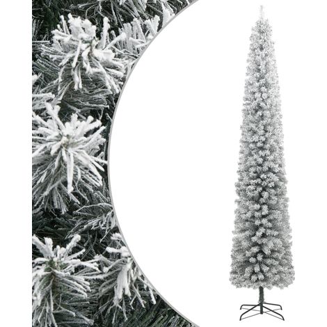 Sapin de Noël mince avec support et flocon de neige-Décoration de Fête pour Noël 300 cm PVC 894523 (1/5)