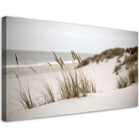 Tableau déco Plage mer dunes paysage rétro 100x50 (1/4)