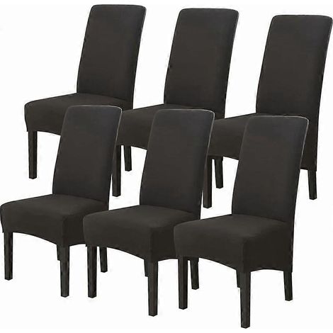 Set mit 6 großen schwarzen Stuhlhussen, universell einsetzbar für Esszimmerstühle, moderne Stuhlhussen für Wohnzimmer, ideal für Hochzeiten und Feiern.