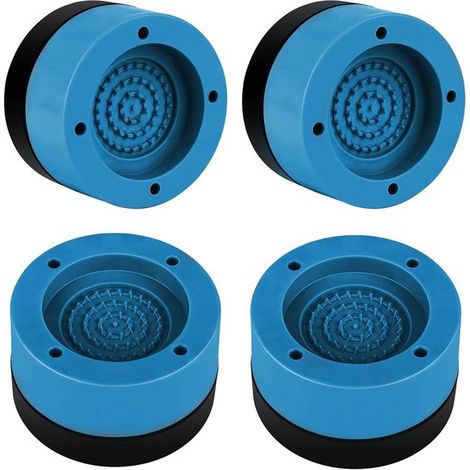 Almohadillas antivibración - Juego de 4 - Almohadillas antideslizantes antivibración - Para lavadoras y secadoras - Aislamiento acústico - Alfombrillas antivibración - Azul - Protección contra vibraci