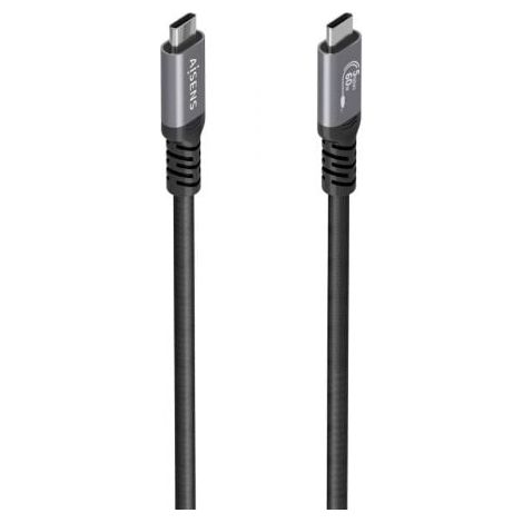 Cable USB 3.2 Tipo-C Aisens  A107-0991/ USB Tipo-C Macho - USB Tipo-C Macho/ Hasta 60W/ 5Gbps/ 10m/ Negro