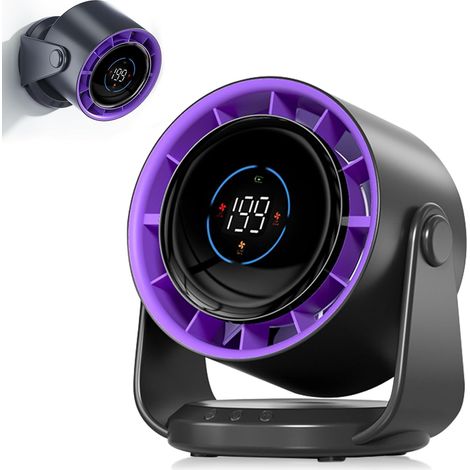Petit Ventilateur de Bureau,5000mAh Ventilateur à Pile,1-199 vitesses et tête rotative à 105°, Affichage LED,Ventilador de Pared de Puissant Flux d'Air pour Bureau et Maison,Chambre,cuisine (1/5)