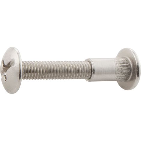 Verbindungsschraube M6, Kreuzschlitz, Hülsen ø 8mm Holzstärke 30-40 mm, Stahl vernickelt Inhalt: 10 Stück