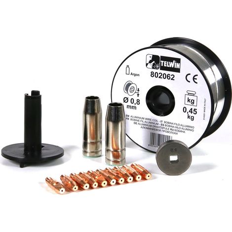 Telwin 802036 kit saldatura alluminio d 08 mm per mig-mag