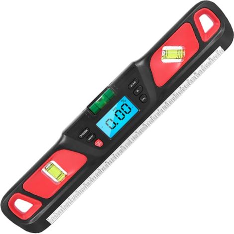 Niveau à Bulle Backlight Haute Précision, Règle de Mesure Mini  Rouge, Plastique, Fonctionne Pile Aaa Non Fournie, Mesures Domestiques et Industrielles (1/5)