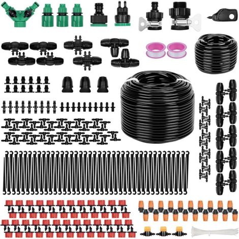 340-Piece Garden Irrigation System Drip Irrigation Kit, 55m + 15m Automatic Watering Kit, Drip Irrigation System for Garden, Lawn, Greenhouse, and Plants (1/4)