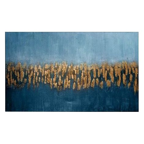 Tognana Quadro 150 x 3,5 x 90 Cm Home Decor Brush Blu Gold