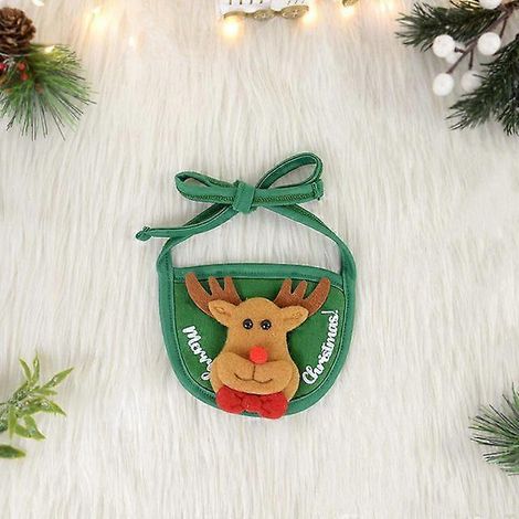 Bonnet de Noël pour chien et chat, vêtements pour animaux, bavoir, bonnet pour chiot, accessoires de déguisement, décoration de Noël, cadeau de Nouvel An, bandana, bavoir vert (1/5)