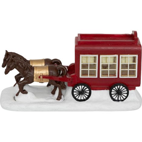 Carrozza trainata da cavalli accessorio del villaggio l.17,4cm - Feeric lights & christmas