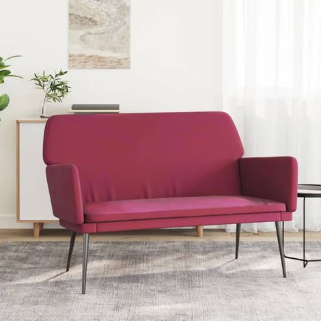 Banc moderne, Banquette de salon,chambre Rouge bordeaux 108x79x79 cm Velours NKK87898 (1/5)