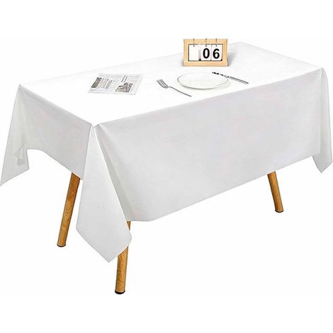 Tischdecke – Fleckenabweisend – Waschbar – Geeignet für Restaurants, Gärten, Partys, Hochzeiten – 137 x 274 cm – Schwarz (1/5)