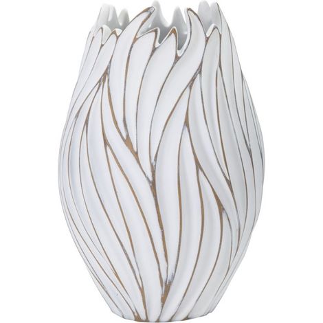 Vase Design en Relief "Honduras" 41cm Blanc