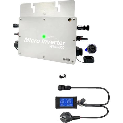 Inversor solar de alta eficiencia, diseño impermeable, 800 W con LED, 220 V-230 V CA, PV 22-50 V CA (1/2)