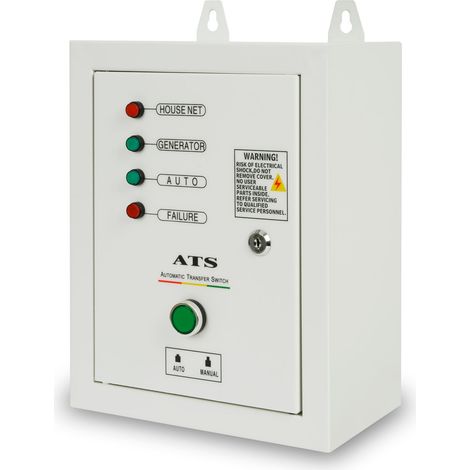 Eberth – Commutateur ATS automatique 3 phases 10kW 400V – Câble de commande 1,5m inclus – Pour groupes électrogènes jusqu'à 10000W