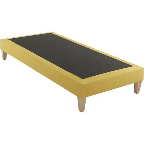 Sommier déco tapissier jaune Aurore - SOMEO 70x190 (1/3)