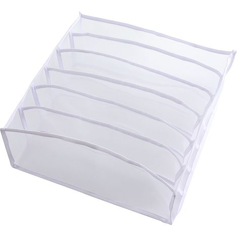 Organizador de cajones plegable con 6 compartimentos: 1 pieza para guardar ropa interior, calcetines, ropa interior, ropa de bebé y corbatas, color blanco. (1/4)