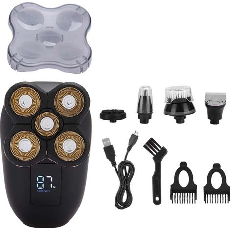 Rasoir électrique 5 en 1 étanche, tondeuse à cheveux, tondeuse à poils de nez, appareil de nettoyage du visage