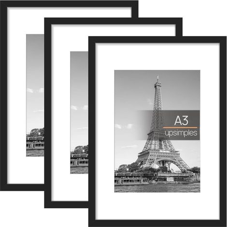 Bilderrahmen A3 Schwarz 3er Pack 29,7x42cm Picture Frame upsimples (1/5)
