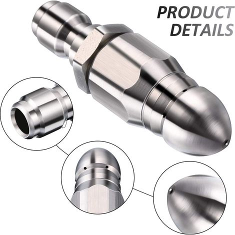 Buse de vidange sous pression pour tuyau d'éjection, adaptateur pour nettoyeur haute pression 5000 psi (1/5)