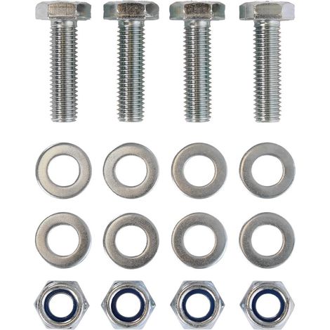 Montageset M10 - 4x Zeskantbout - 4x Moer - 8x Sluitring