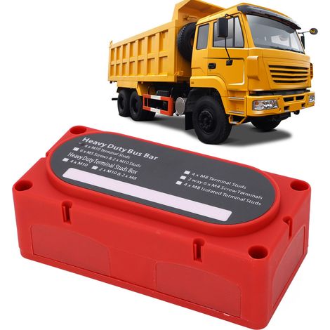 Robuster, roter 4-Wege-Elektroverteilerkasten für Wohnmobile, Boote und Yachten, 48 V DC, 300 A, M104 (1/5)