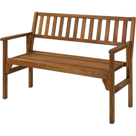PANCHINA in LEGNO da Giardino VIGOR MOD.MIRA Con SCHIENALE e braccioli 120x53 cm
