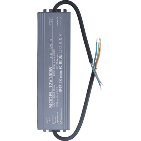 IP67 wasserdichtes Netzteil, LED-Treibertransformator, Spannungswandler, AC170–265V-Adapter, 12V 12,5A Eingang (1/5)