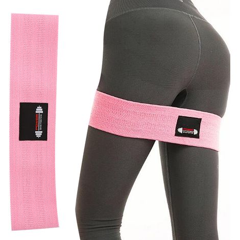 Bande élastique de fitness 55kg pour cuisses et fessiers, parfaite pour le Pilates et la musculation, couleur rose. (1/5)