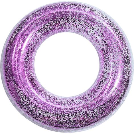Bouée à paillettes, bouée gonflable transparente à paillettes, bouée flottante résistante, bouée tube à paillettes pour adultes, fête d'été à la piscine (1/4)