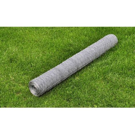 Grillage métallique, acier galvanisé, 25 x 0,5 m, argent (1/4)