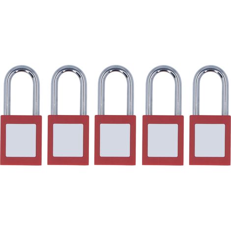 Lot de 10 cadenas de consignation/déconsignation chromés, réutilisables, monoblocs, avec clé, pour l'industrie. (1/5)
