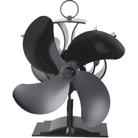 royaluxe-Accessoire de cheminée et poêle, Ventilateur poele bois 4 lames, Ventilateur à 4 pales alimenté par la chaleur, magnétique, respectueux de l'environnement et efficace pour poêle à bois, chemi (1/5)
