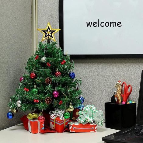 Sapin de Noël artificiel - - Mini sapin avec lumières LED - 50 pendentifs amovibles - Vert - Intérieur (1/4)