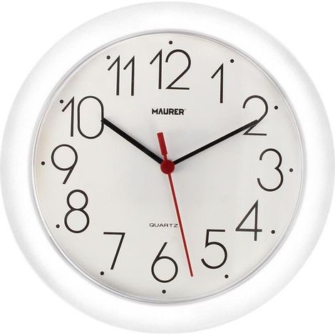Wanduhr Ø 25 cm. Weiss