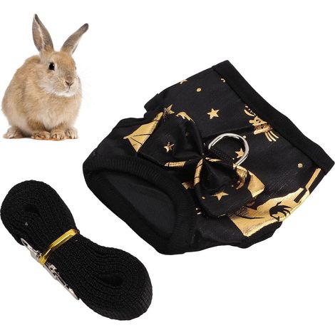 Gilet en nylon pour lapin avec harnais et laisse, doux et réglable, pour lapin, furet, chaton et cochon d'Inde, confortable et multi (1/5)