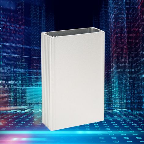 Projektgehäuse aus matt-silbernem Aluminium zur Wärmeableitung von Elektronik-Bastelprojekten, 27 x 66 x 100 mm (1/5)