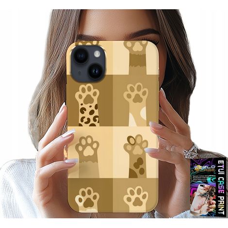Hülle für iPhone 14 – Katzenmotiv, Katzenmuster, Katzenpfoten (1/5)