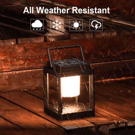 Wiederaufladbare LED-Tischleuchte mit Solarantrieb, Solarlaterne für den Außenbereich, 3 Helligkeitsstufen, Touch-Bedienung, wasserdichte Nachttischlampe (1/5)