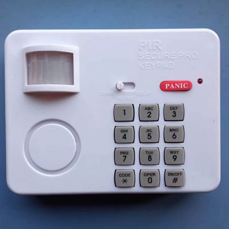 Alarme sans fil, convient pour kit de sécurité avec détecteur de mouvement 100° 5m, sirène, clavier et bouton panique (1/5)