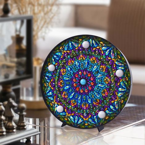 Lampe Mandala Diamant 3D à Broder, Kit Créatif Lumineux pour Décoration Intérieure - ZXD007 (1/5)