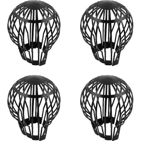 Filtre de descente de gouttière en plastique, protection flexible contre les feuilles et les saletés, noir, 12,5 x 14,5 cm, lot de 4 (1/5)