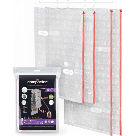 COMPACTOR Lot 4 x Sac de rangement sous vide avec cintre (1/5)