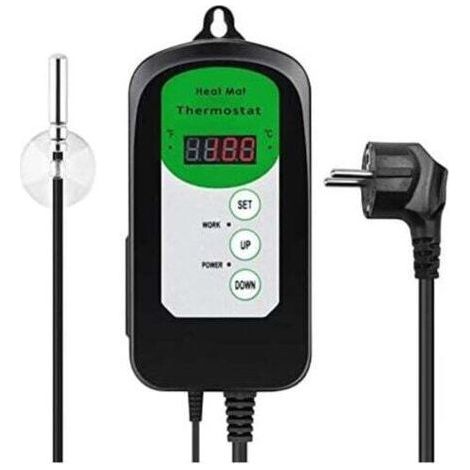 Digital Heat Mat Thermostat Controller for Seed Germination, Reptiles and Brewing 68-108℉ (1/3)